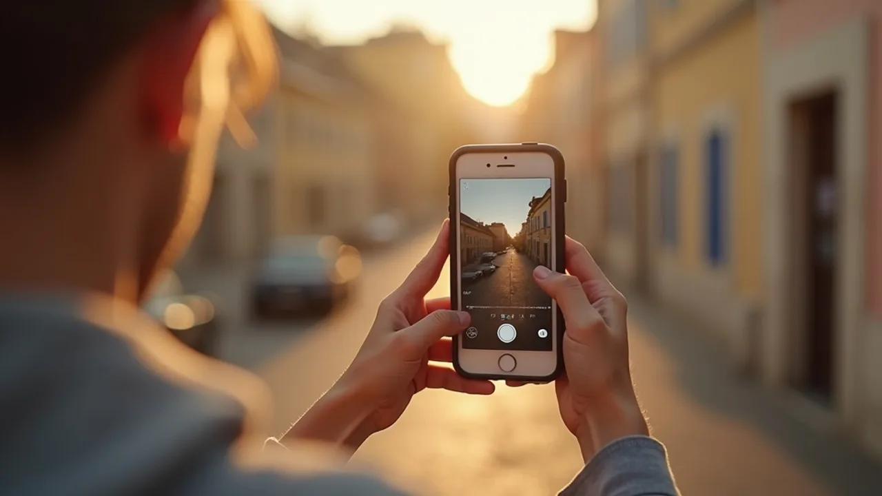 Smartphone en train de filmer une vidéo verticale pour un Reel Instagram