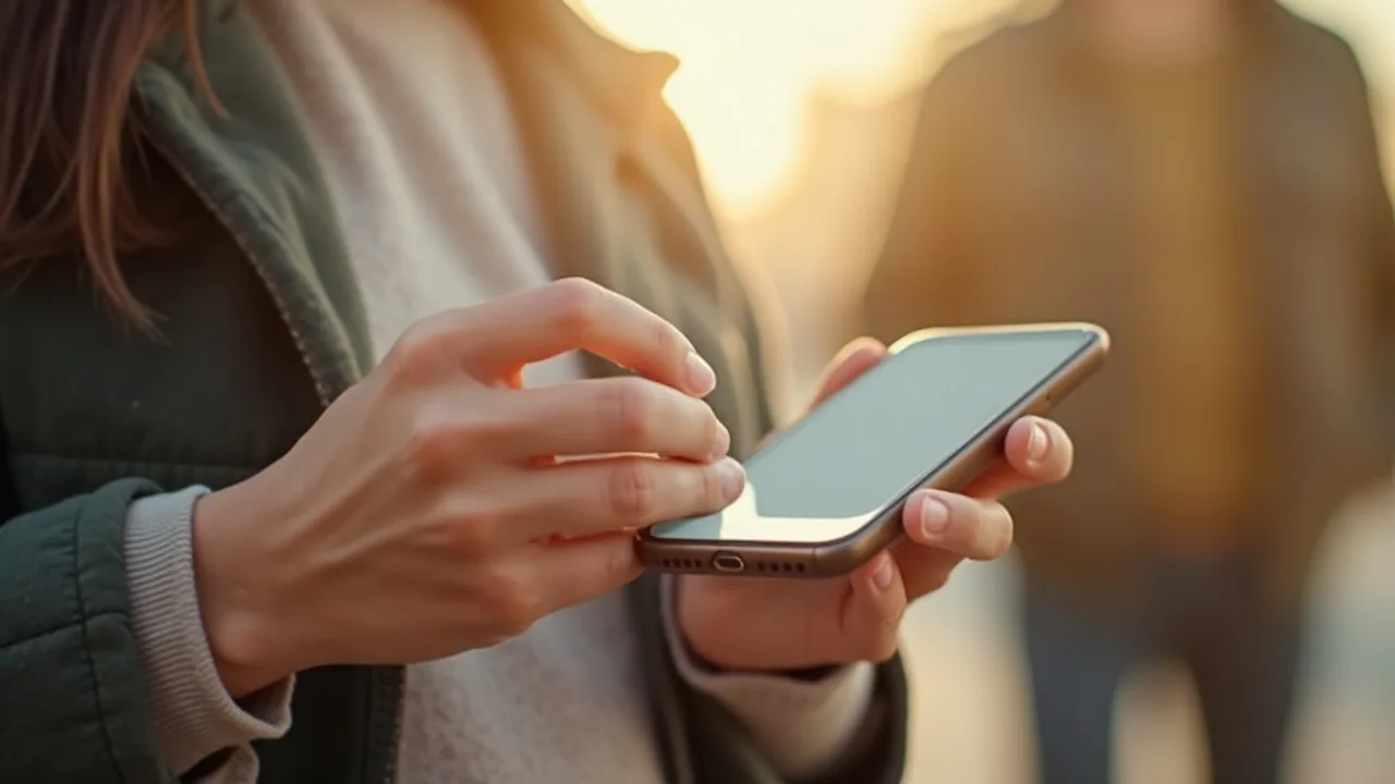 Écran de smartphone ouvert sur la messagerie privée d'Instagram