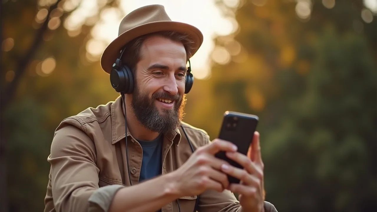 Smartphone affichant une story Instagram avec un sticker musique posé sur la photo