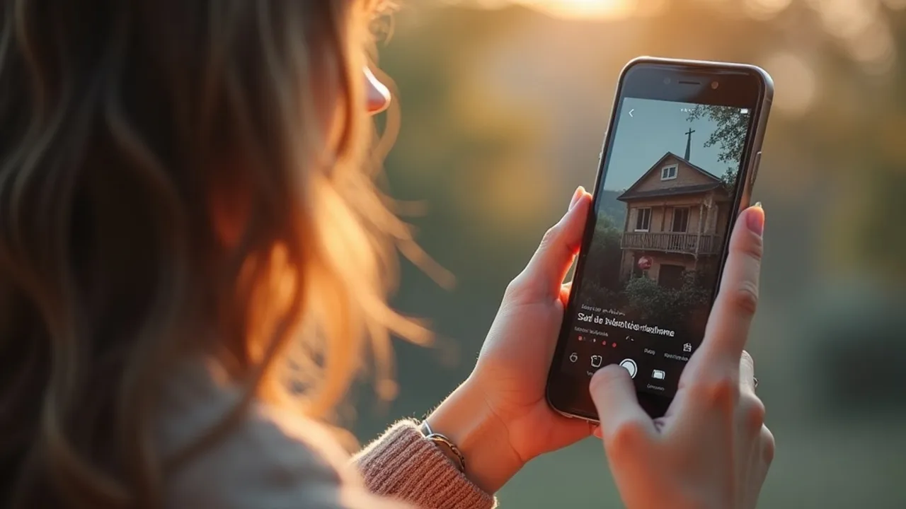 Smartphone affichant les statistiques d'une vidéo TikTok avec le compteur de vues