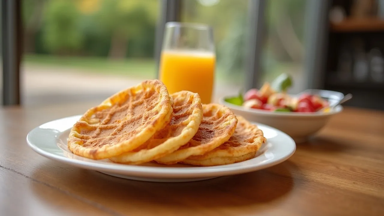 Pile de crêpes baghrir dorées couvertes de petits trous