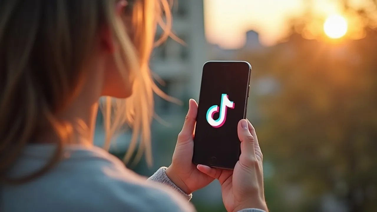 Main tenant un smartphone qui fait défiler le fil Pour toi de TikTok