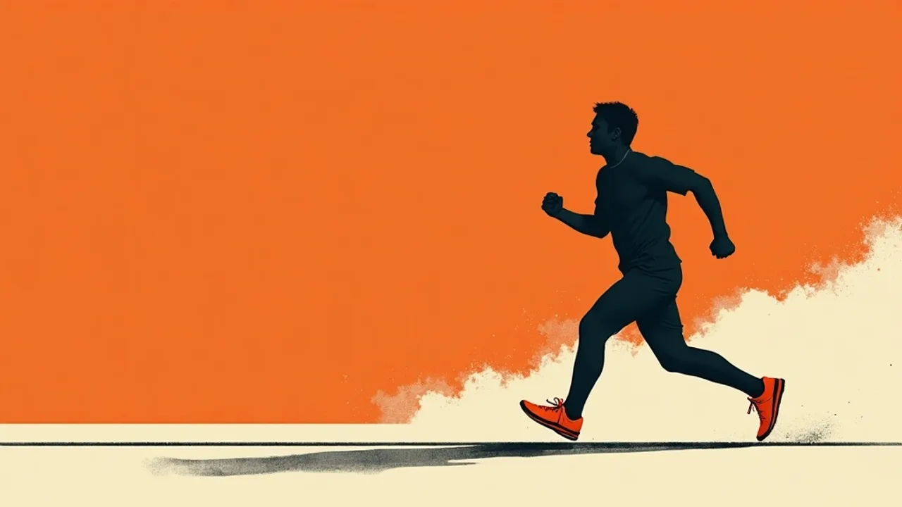 Paire de chaussures de running posée sur une piste
