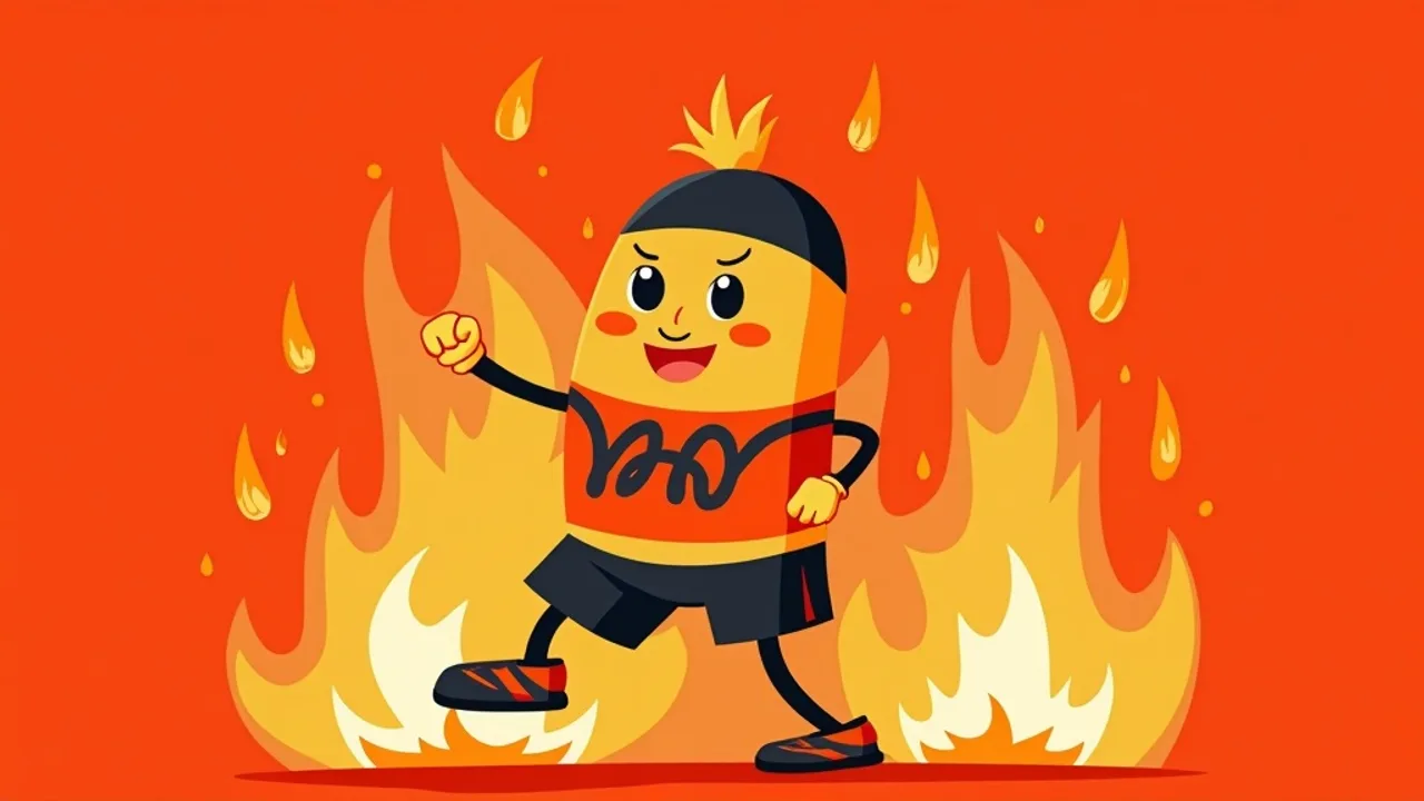 Emoji flamme orange affiché sur l'écran d'un smartphone