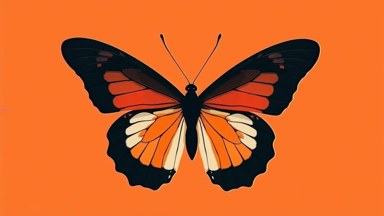 Papillon aux ailes colorées posé sur une fleur