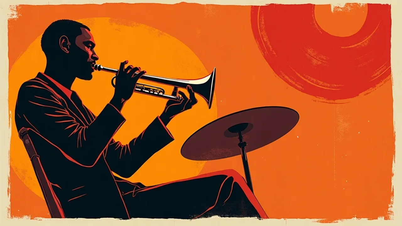 Scène de club de jazz avec contrebasse et lumière tamisée